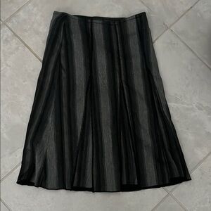 Elegant Black Striped Midi Skirt